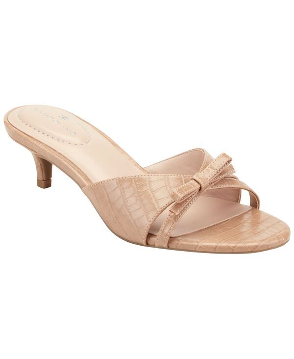 バンドリーノ レディース シューズ サンダル ヒール Bandolino Womens Rissie Bow Kitten Heel Dressandals Natural Croco