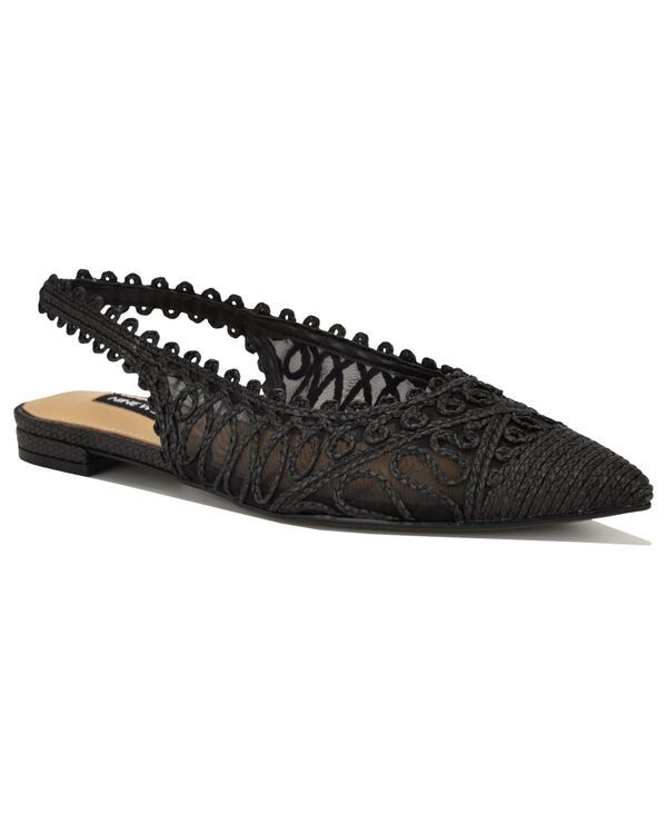 ナインウェスト レディース シューズ パンプス Nine West Womens Jovias Pointed Toe Slingback Dress Flats Black ブラック