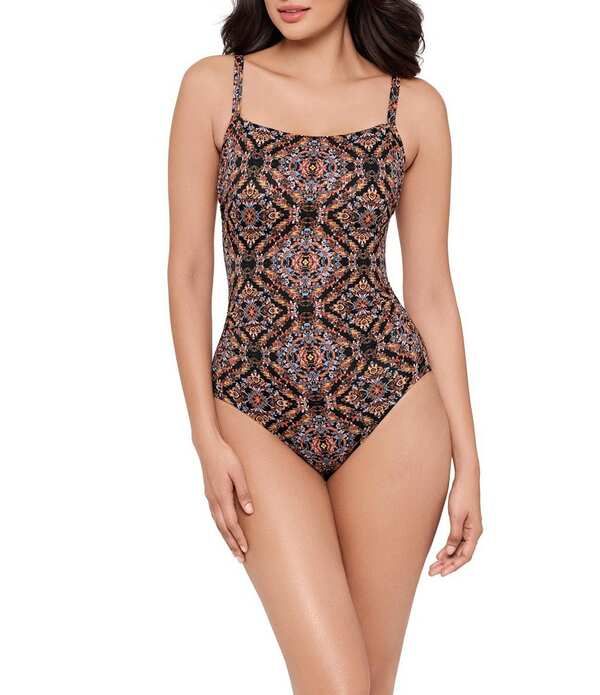 ミラクルスーツ レディース トップス ワンピース Miraclesuit Scandale Kara Underwire Square Neck One Piece Swimsuit BlackMul