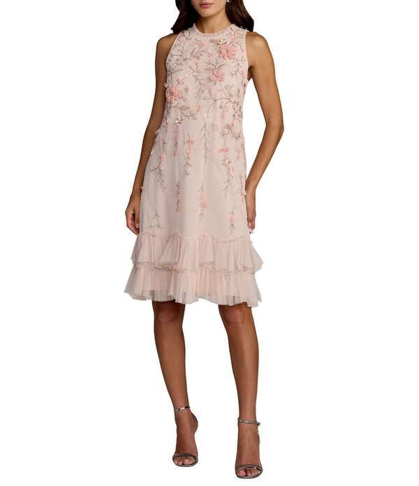 マックダガル レディース トップス ワンピース フリル裾 シフォン クルーネック フリル ミニ ノースリーブ Mac Duggal Embellished Chiffon Crew Neck Slee 74,690円