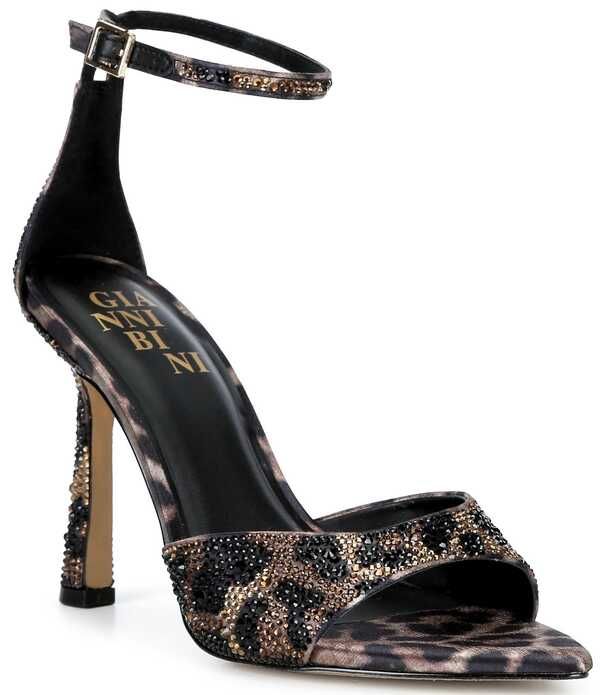 ジャンビニ レディース シューズ サンダル プリント Gianni Bini Grady Two Leopard Print Rhinestone Stiletto Dressandals Natur