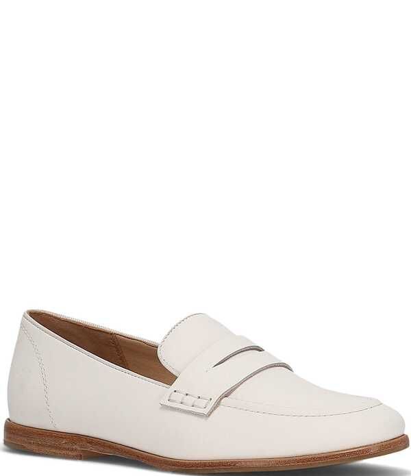 フライ レディース シューズ スリッポン・ローファー レザー Frye Faith Leather Penny Loafers White ホワイト