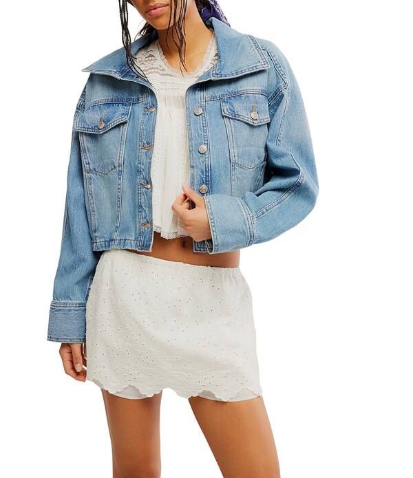 フリーピープル レディース アウター コート デニム ジャケット Free People We The Free Side To Side Collared Long Sleeve ButtonFro