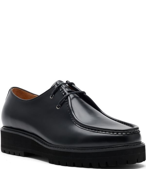 マークノーラン メンズ シューズ オックスフォード ダービー レザー Marc Nolan Mens Montana Leather Moc Toe Derby Oxfords Black ブラック