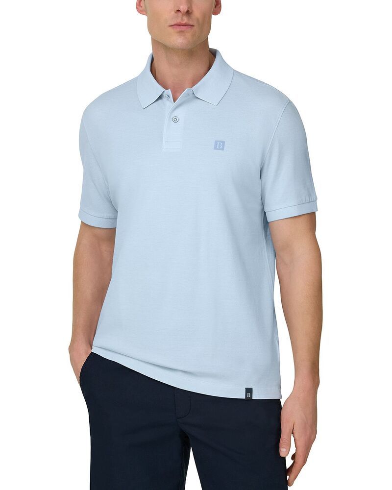 ボッジミラノ メンズ トップス ポロシャツ オックスフォード コットン Boggi Milanoxford Cotton Piqu Polo Shirt Light Blue ブルー