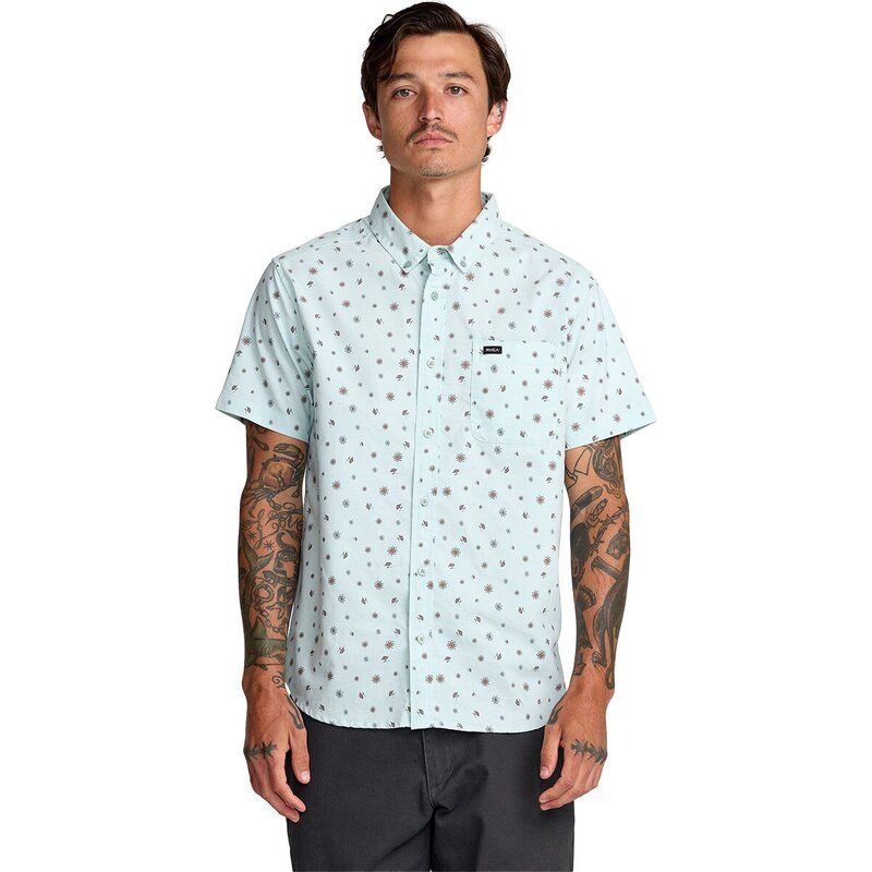 ルーカ メンズ トップス シャツ プリント 半袖 RVCA Thatll Do Print ShortSleeve Shirt Mens Blue Haze ブルー