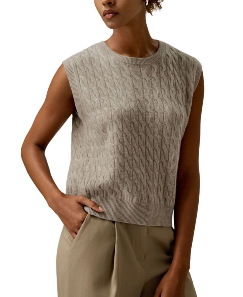 リリーシルク レディース アウター ニット・セーター ベスト LILYSILK Baby Cashmere Sweater Vest Camel キャメル