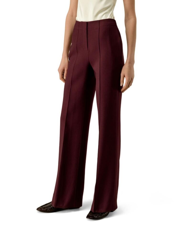 リリーシルク レディース ボトムス カジュアルパンツ ウール LILYSILKWool Twill Flare Pants Pinot Noir