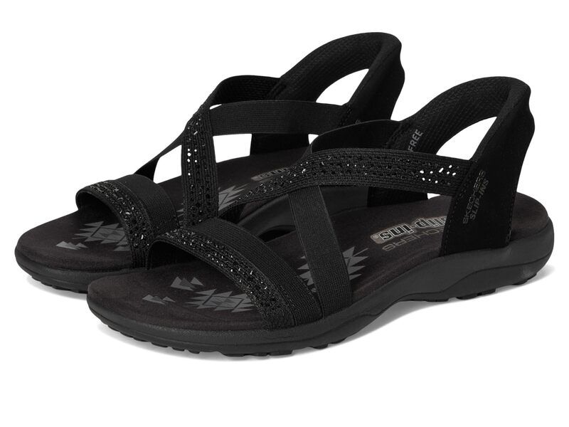 スケッチャーズ レディース シューズ サンダル SKECHERS Reggae Slim Summer Sparkle BlackBlack ブラック