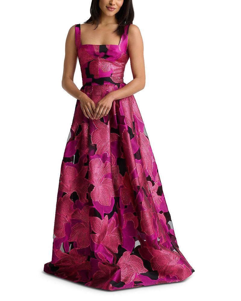 セントジョン レディース トップス ワンピース フラワー柄 フラワー St John Floral Burnout Organza Gown Hot Pink ピンク