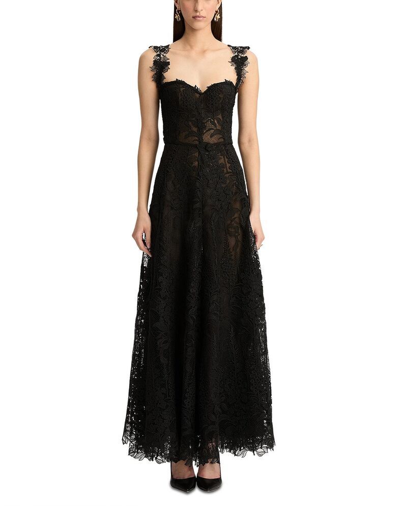 オスカー デ ラ レンタ レディース トップス ワンピース レース Oscar de la Renta Foxglove Lace Dress Black ブラック