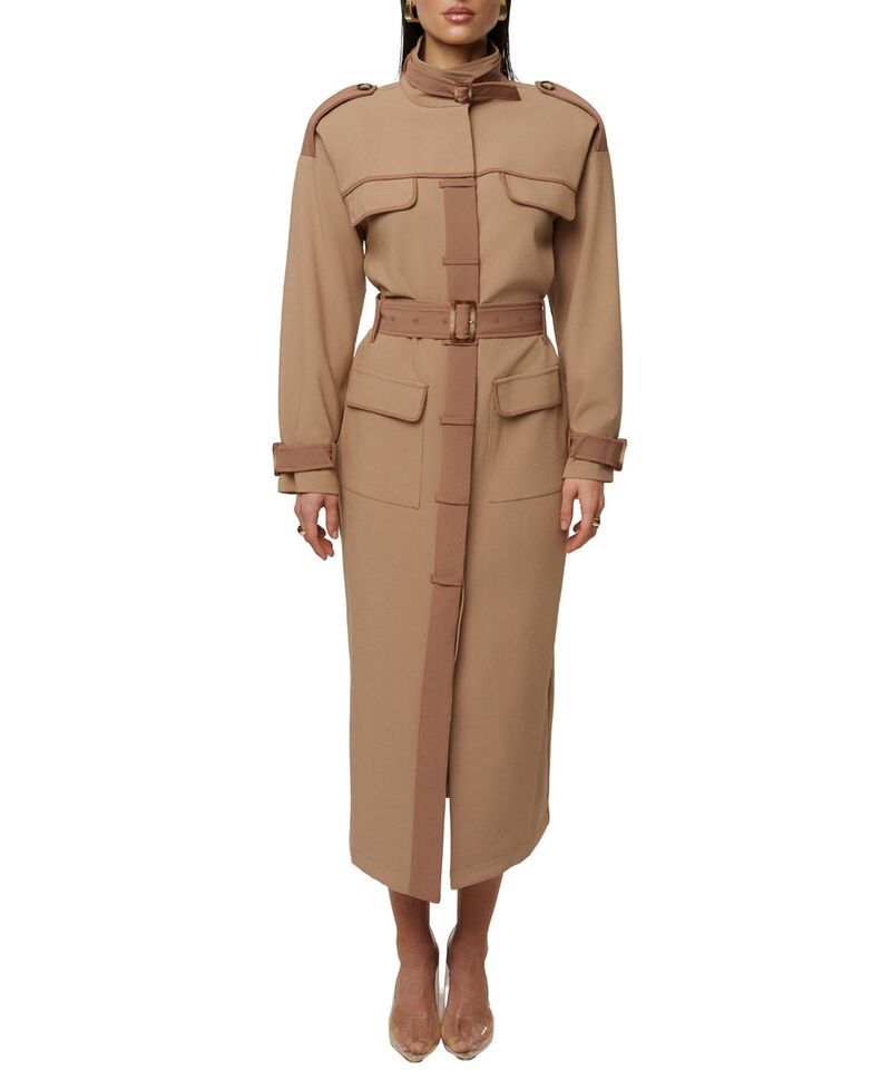 ジェイラックスレーベル レディース トップス ワンピース ミディ JLUXLABEL Icon Belted Midi Dress Beige ベージュ