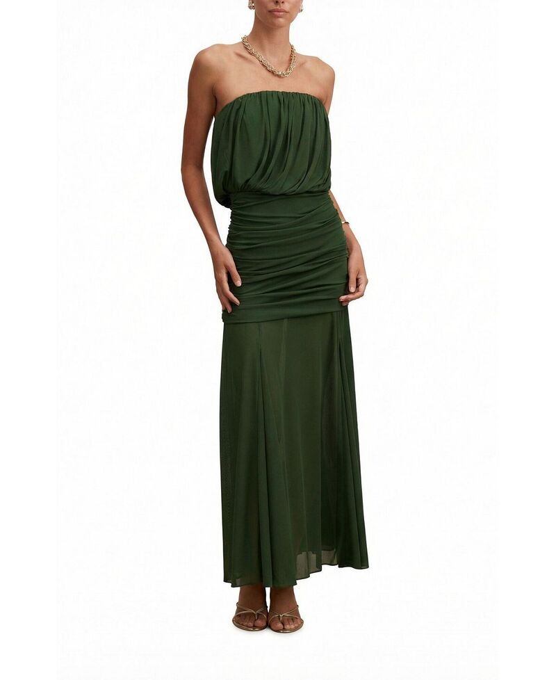 エバーニュー レディース トップス ワンピース ドレープ マキシ Ever Newomens Lyra Bandeau Draped Maxi Dresstone Green グリーン