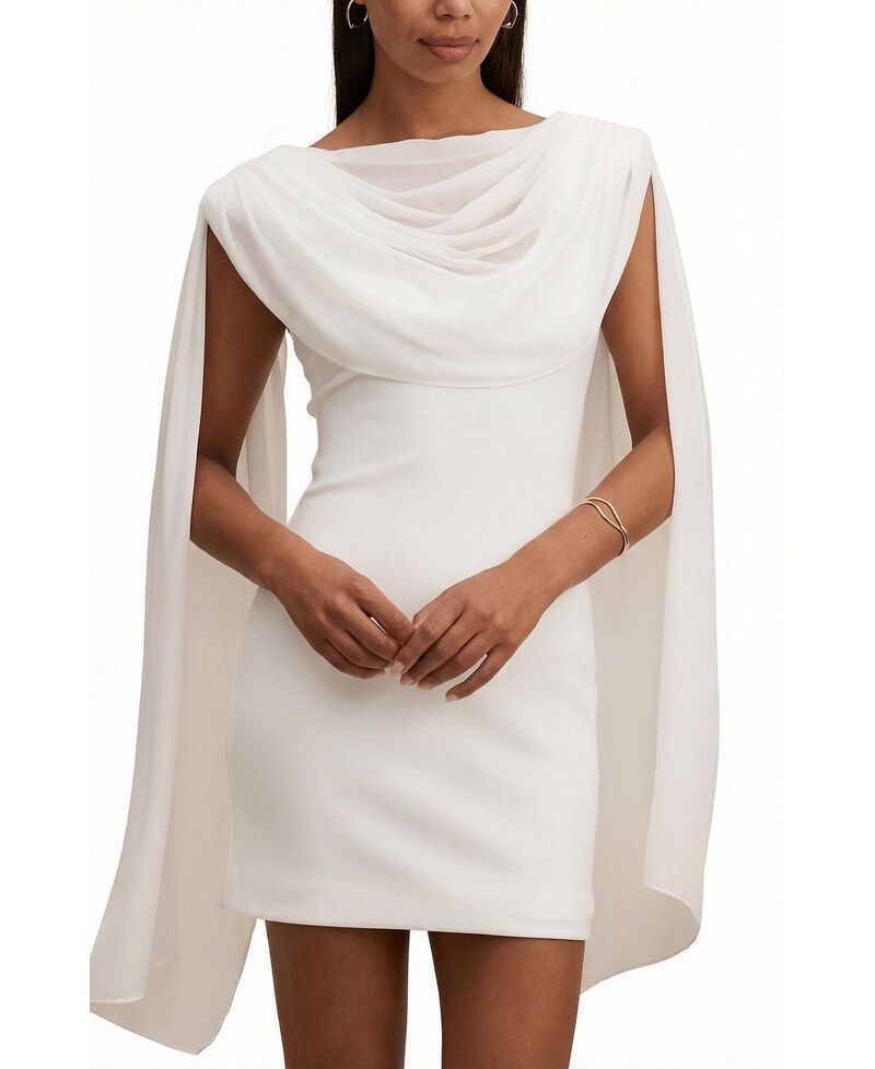 エバーニュー レディース トップス ワンピース ミニ Ever Newomens Bowie Mini Dress with Shawl Porcelain