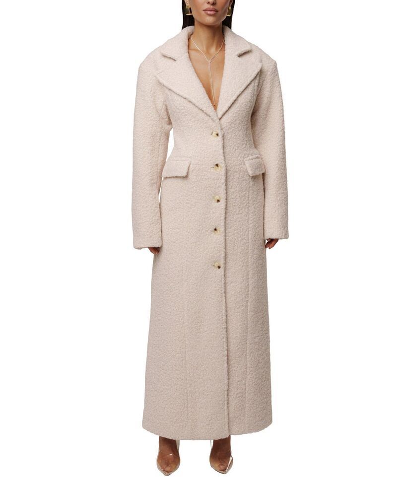 ジェイラックスレーベル レディース アウター コート JLUXLABEL Midnight Check in Coat Ivory アイボリー