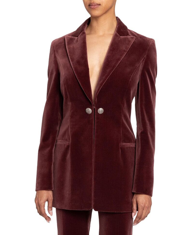 サントレッリ レディース アウター ジャケット・ブルゾン ベルベット Santorelli Milli Long Velvet Jacket in Luxury Stretch Velvet Dust 73,590円