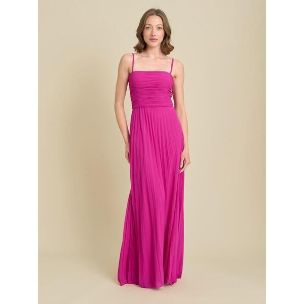 ジーナバッコーニ レディース トップス ワンピース プリーツ マキシ Gina Bacconi Roberta Pleated Maxi Dress Fuchsia フューシャ