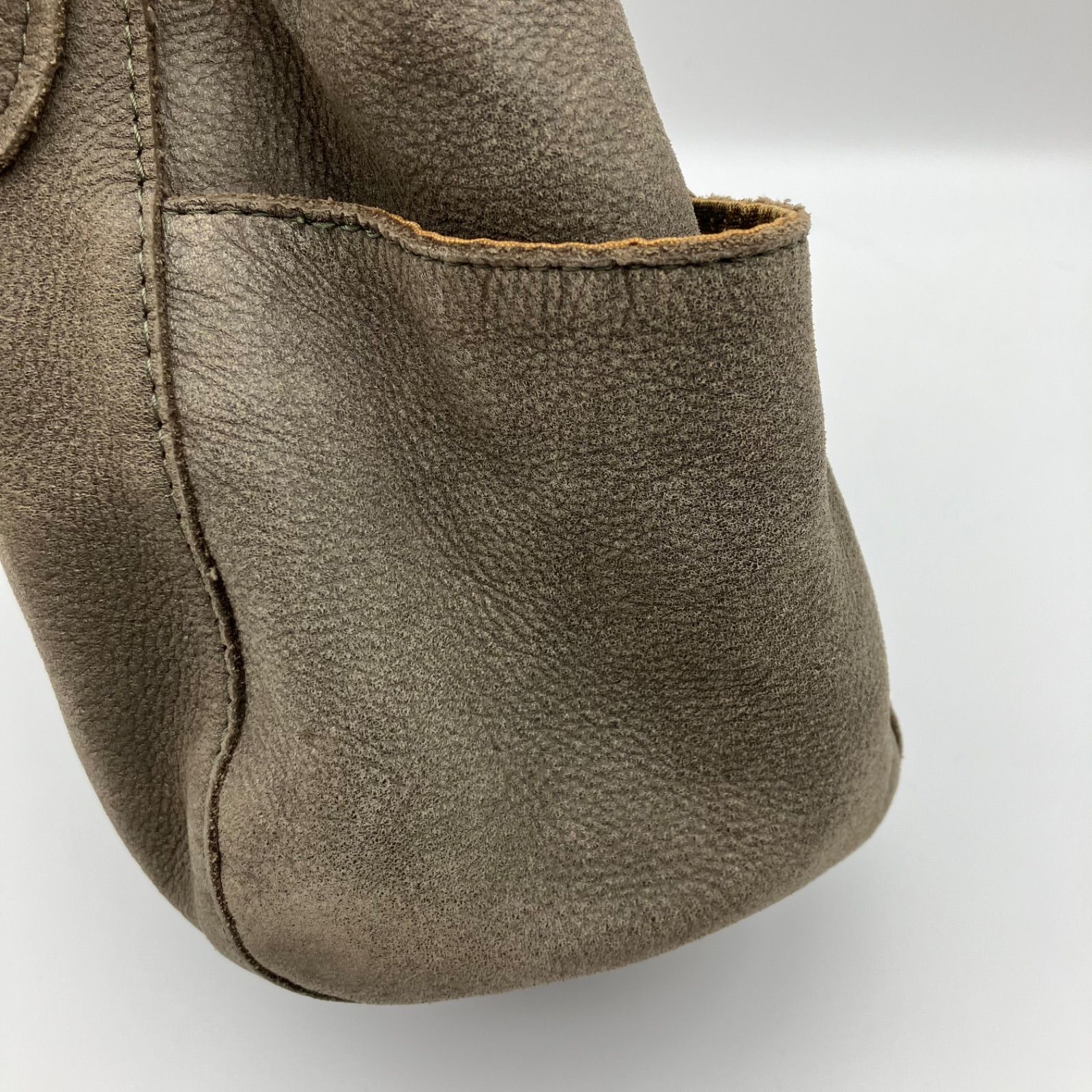 TRES トレ スタッズ レザー ハンドバッグ トートバッグ グレー BAG 鞄