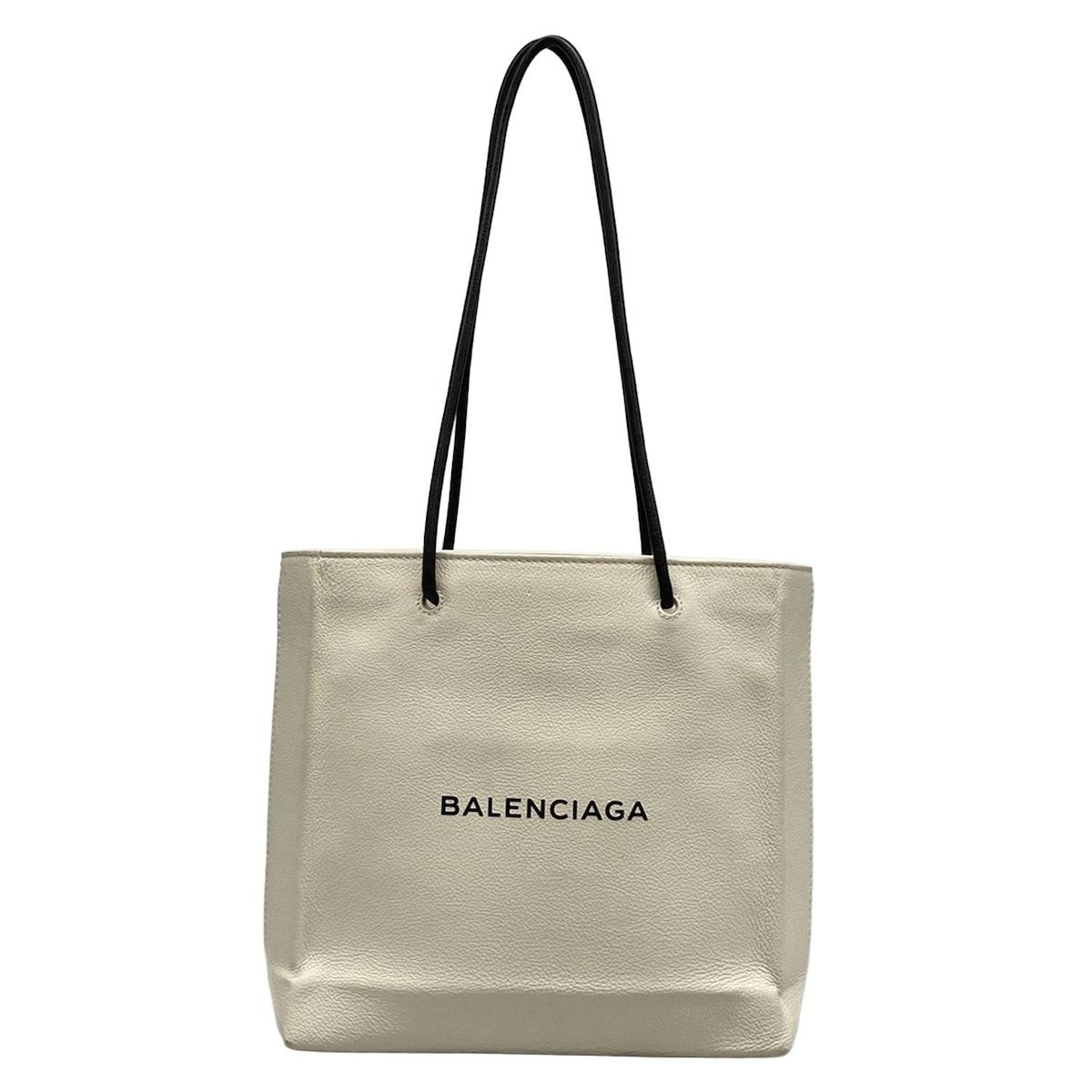 BALENCIAGA(バレンシアガ) トートバッグ ショッピング トート 491660 白×黒 レザー