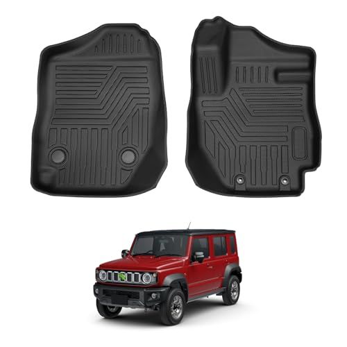 Virauto スズキ 新型 ジムニー JB64W JB74W JC74W AT車 3D フロアマット 1列目用 ジムニー シエラ ノマド 2018年7月? 3ドア 5ドア 対応 カーマット 足元マット TPE 滑り止め 防水 キズ&汚れ防止 耐摩擦 取付ts