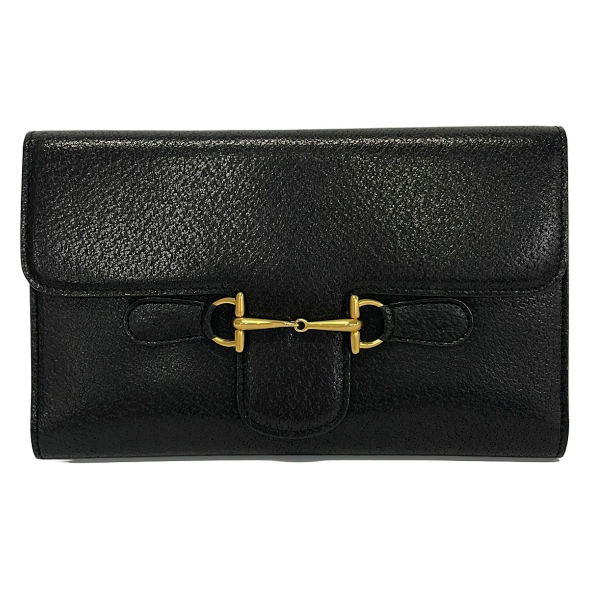 GUCCI(グッチ) 長財布美品 ホースビット 黒 レザー