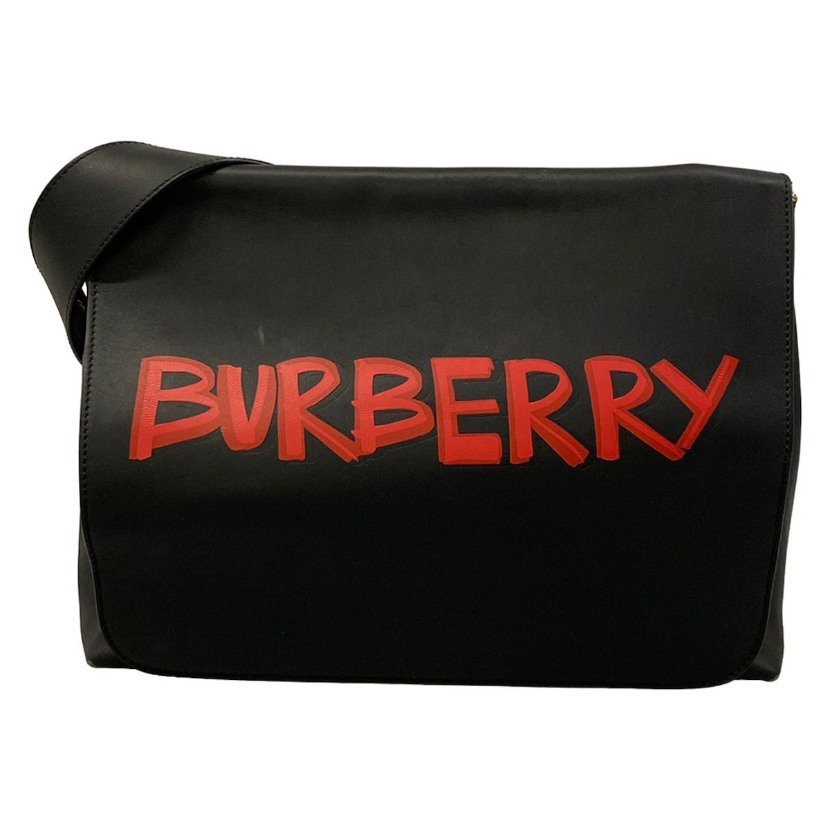 BURBERRY/Burberry(バーバリー) ショルダーバッグ - 4074253 黒×レッド グラフィティロゴ レザー