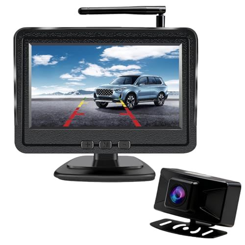 【新品】ワイヤレス バックカメラモニターセット 4.3インチ ワイヤレス バックモニター バックカメラ IP67防水 デジタル信号 通常/鏡像切り替え DIY駐車アシストライン ナイトビジョン機能 車のシガーソケット電源 12V電源対応 日本 65ba7e4a
