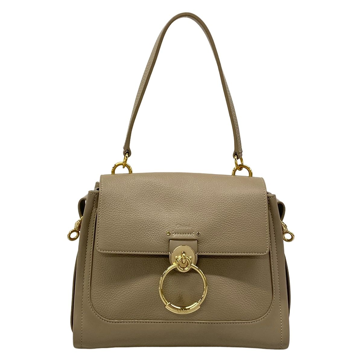 Chloe(クロエ) ハンドバッグ テススモールデイバッグ グレーベージュ×ゴールド レザー