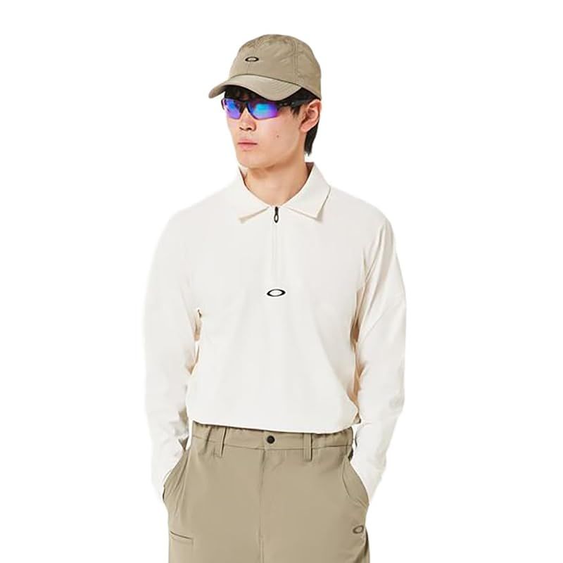 【新品】 Oakley (オークリー) ポロシャツ UNDULATE SHIRT O-SYNC PACK LS メンズ CERAMIC WHITE (ホワイト) 吸汗速乾 軽量 ストレッチ 通気性 オーガニック