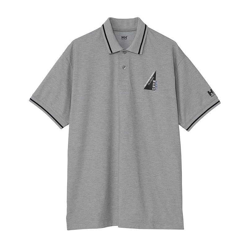 【新品】 [ヘリーハンセン] ポロシャツ S/S Graphic Polo ミックスグレー XL