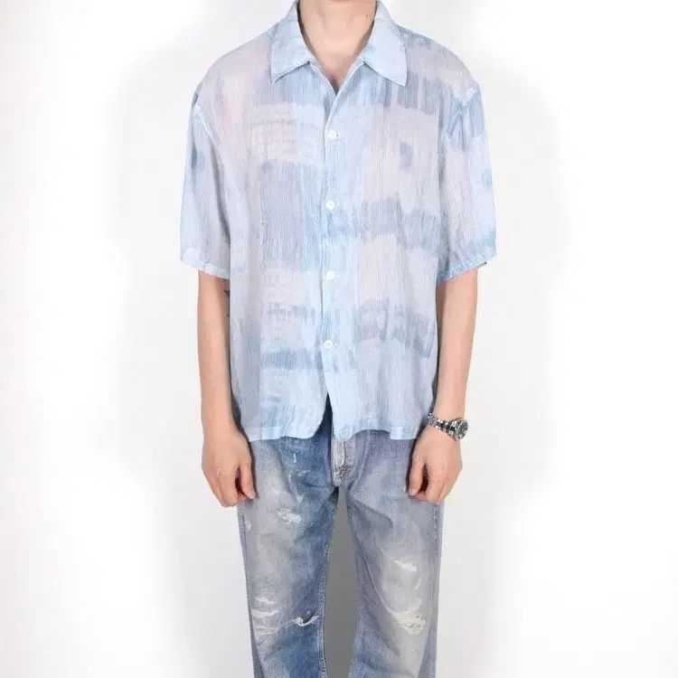 OUR LEGACY ブルー ストライプ シャツ 50 新品