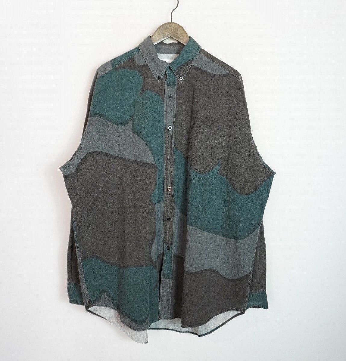 美品 24SS marka マーカ B.D SHIRT CAMO オーガニック コットン ポプリン タンブラー 長袖 シャツ カモ柄 M24A-09SH01C 3731Q♪