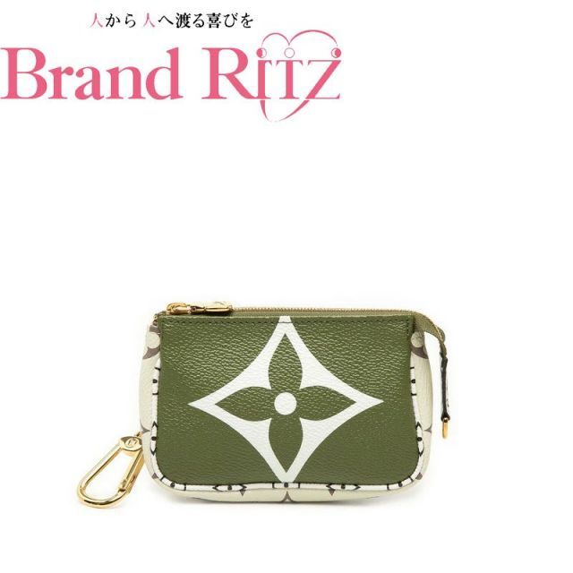 中古 ルイ ヴィトン モノグラム ジャイアント ミニポシェット アクセソワール ポーチ M67579 ベージュ グリーン アイボリー PVC レディース LOUIS VUITTON 【送料無料】【三田店】