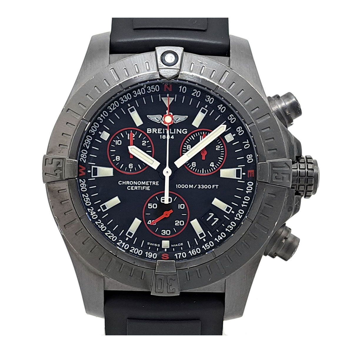 ブライトリング アベンジャー シーウルフ クロノグラフ ブラックスティール M73390 クオーツ ステンレススティール メンズ BREITLING【中古】 【時計】