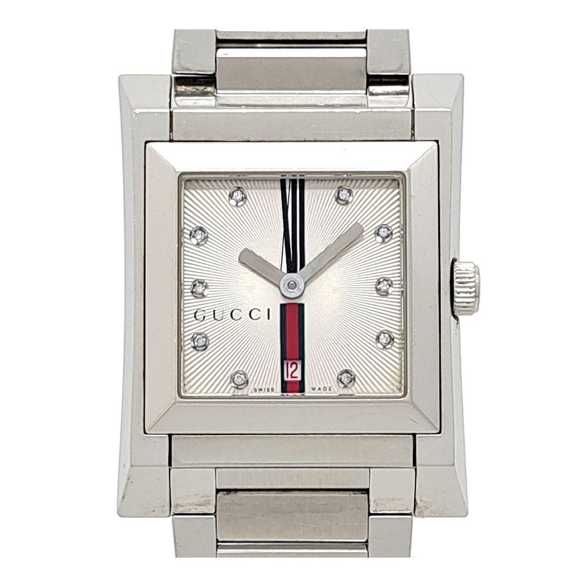 グッチ ウェビングライン 111J クオーツ ステンレススティール メンズ ボーイズ GUCCI【中古】 【時計】
