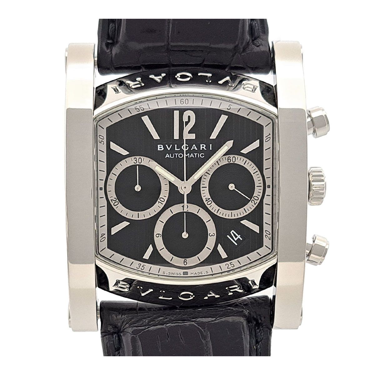 ブルガリ アショーマ クロノグラフ AA48SCH 自動巻き ステンレススティール メンズ BVLGARI【中古】 【時計】