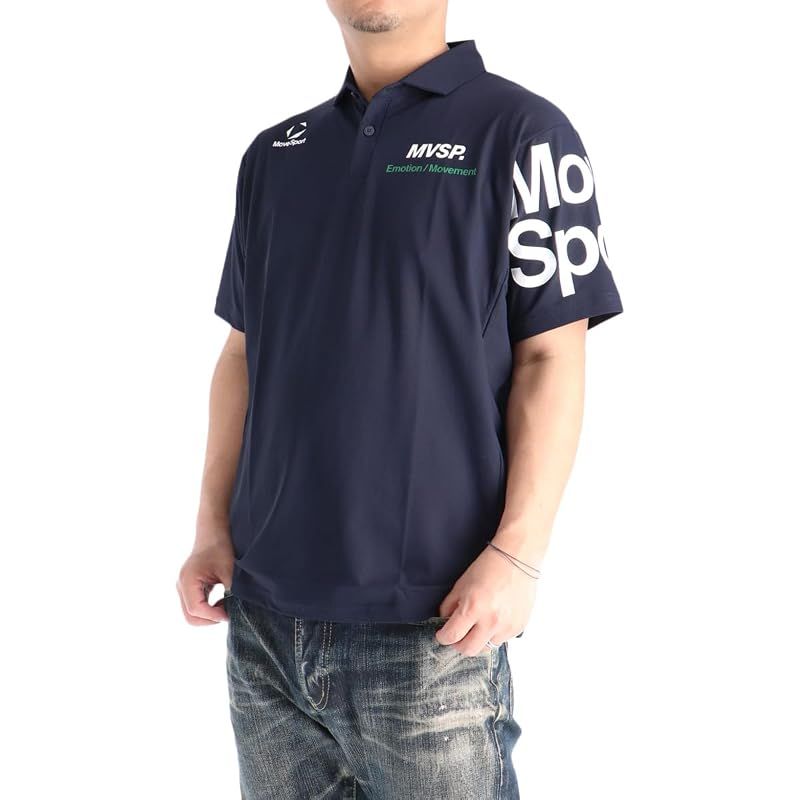 【新品】 [ムーブスポーツ] ポロシャツ メンズ 吸汗 ST6SHS03M ネイビー Mサイズ