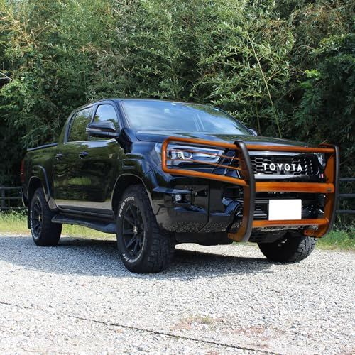 R◆トヨタ ハイラックス HILUX GUN125 HILUX REVO ハイラックス レボ GRスポーツ ピックアップ フロント グリルガード バンパーガード カンガルーバー 組立式 ブラック ブラウン 木目 2020年 後期用 (ブラウン, Z GRスポー