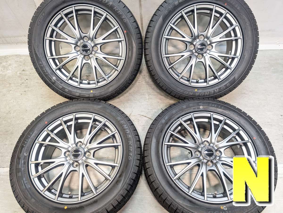 205/55R16 ケンダ ICETEC　NEO KR36 　 エクシーダ 16x6.0 45 100-4穴 中古タイヤ スタッドレスタイヤ ホイールセット 4本セット w16260514009
