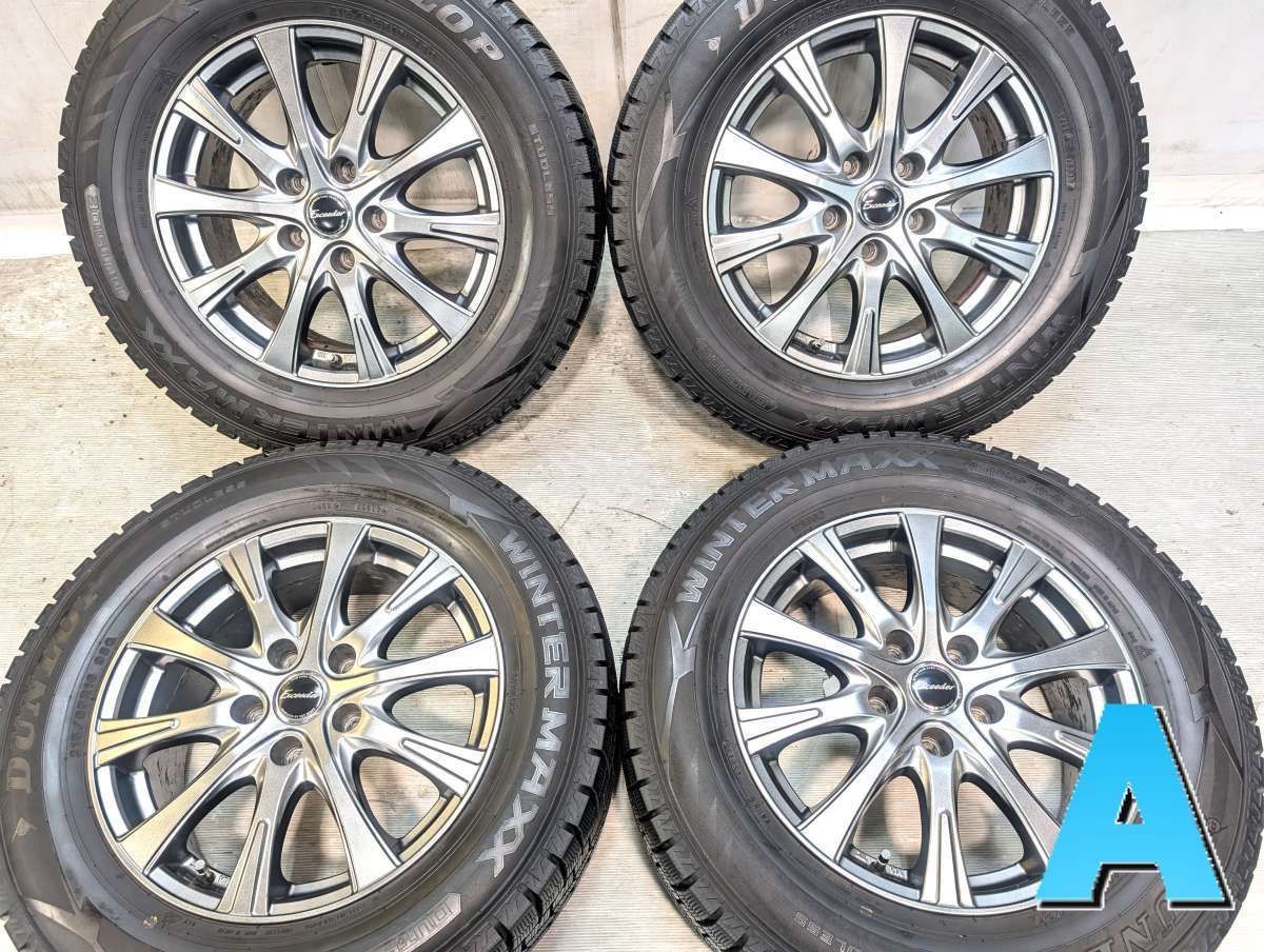 215/65R16 ダンロップ ウィンターマックス WM02 　 エクシーダ 16x6.5 38 114.3-5穴 中古タイヤ スタッドレスタイヤ ホイールセット 4本セット w16260514061