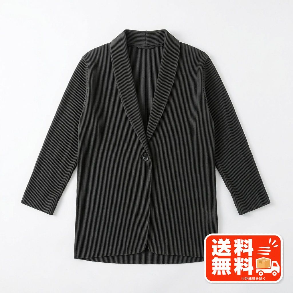 SPECCHIO PLEATS スぺッチオ プリーツ カーディガン ブラック 40 PLEATS PLEASE風