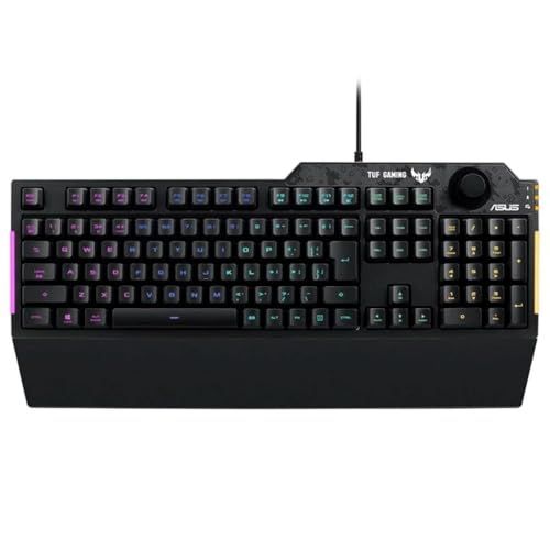 ASUS ゲーミングキーボード RA04 TUF GAMING K1/JP 専用ボリュームノブ 防水 RGB照明 リストレスト/ ae3c545e