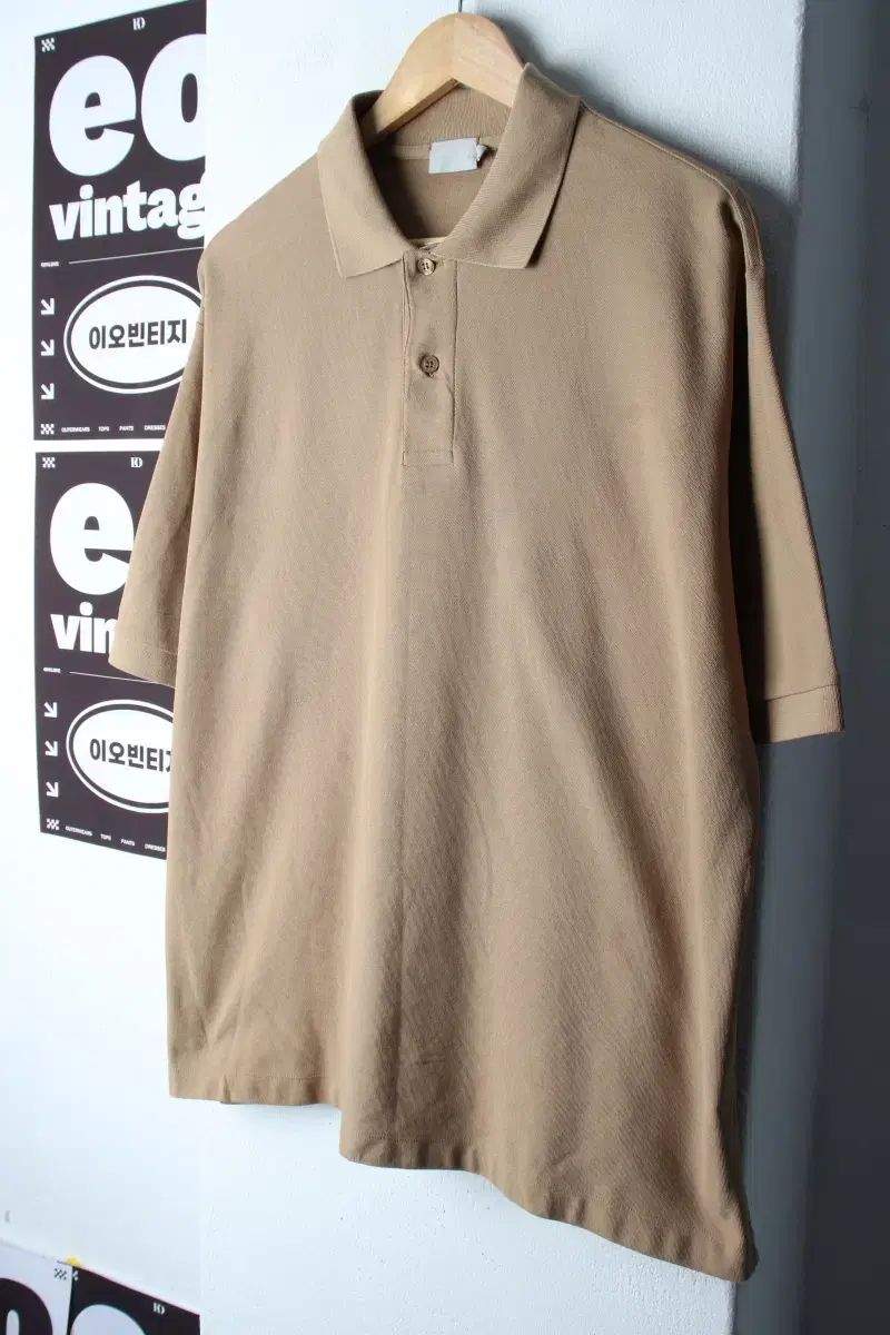 (M-L) ハンドベルク製 半袖 KARA Tシャツ ベージュ 無地 SAMSUNGサムスン物産-7FFF