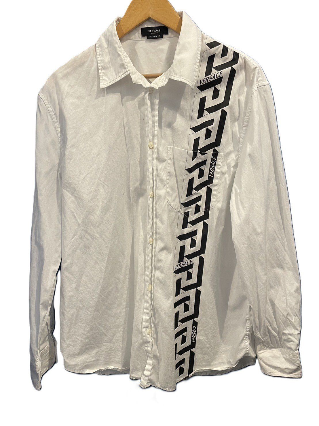 【中古品】 ヴェルサーチ VERSACE シャツ メンズ ホワイトコットン 白 トップス