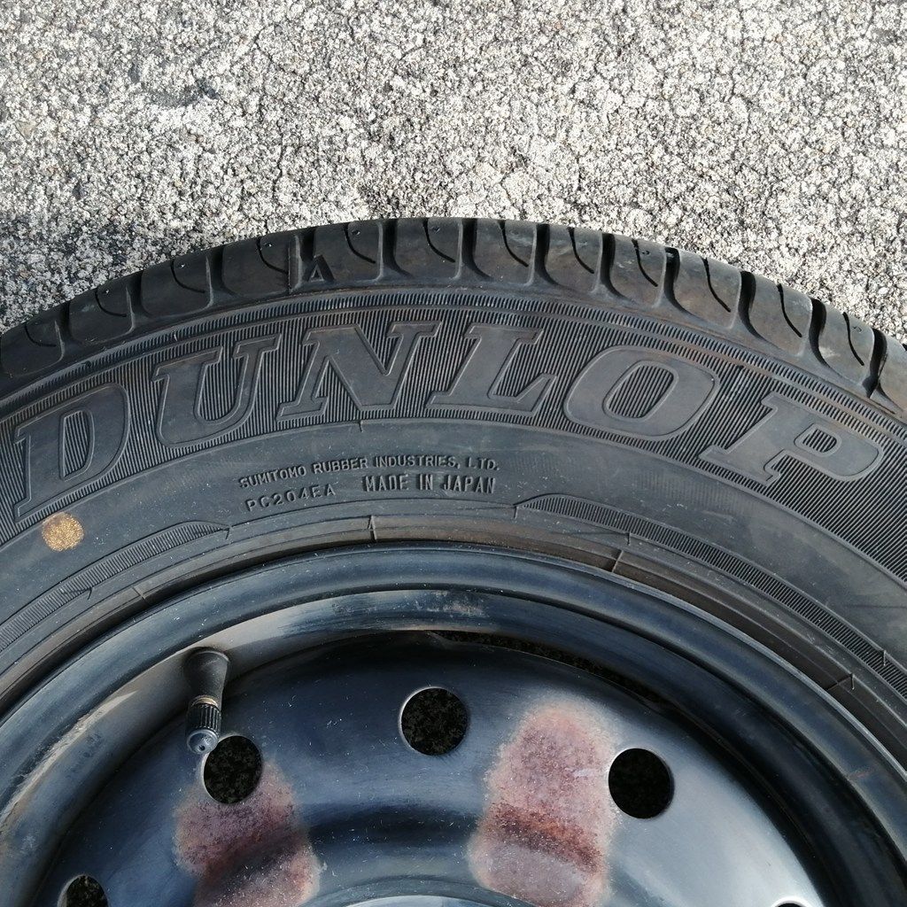 鉄ホイール 夏タイヤ付 4本セット 13インチ 145/80R13 DUNLOP ENASAVE