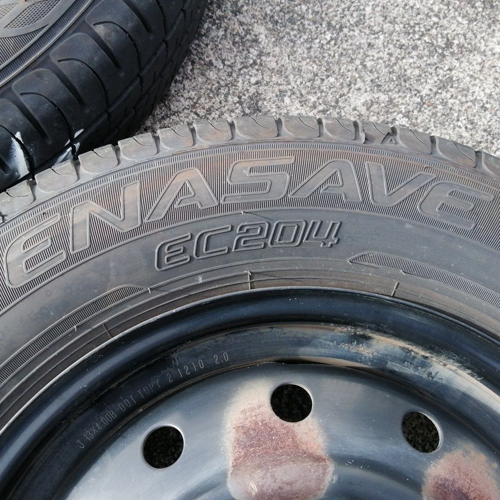 鉄ホイール 夏タイヤ付 4本セット 13インチ 145/80R13 DUNLOP ENASAVE