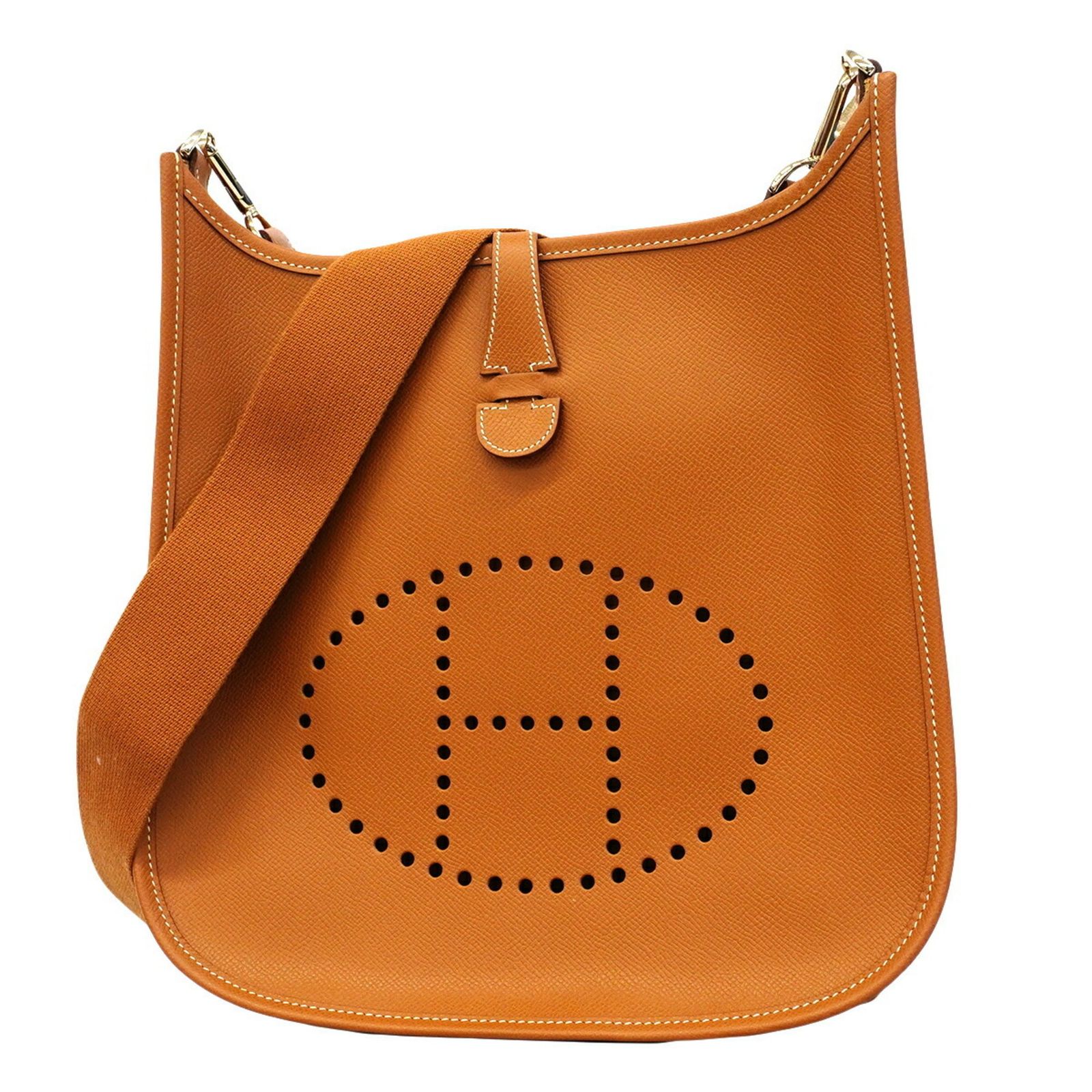 エルメス(Hermes) エルメス ショルダーバッグ エヴリン2PM ヴォーエプソン ゴールド シャンパン □L刻印レディース