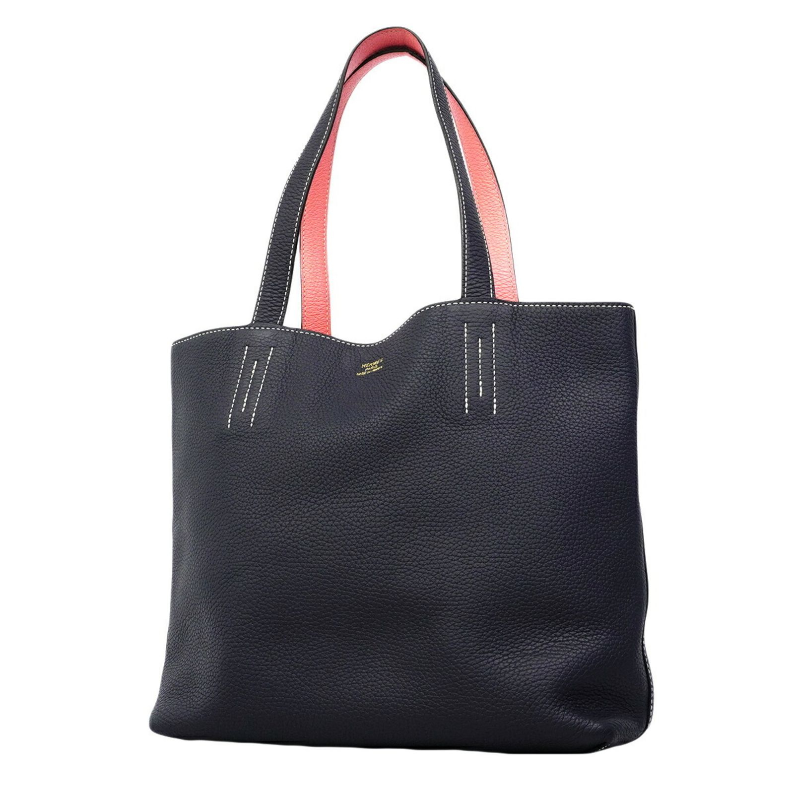 エルメス(Hermes) エルメス トートバッグ ドゥブルセンス28 トリヨンクレマンス ローズアザレ ブルーニュイ A刻印レディース