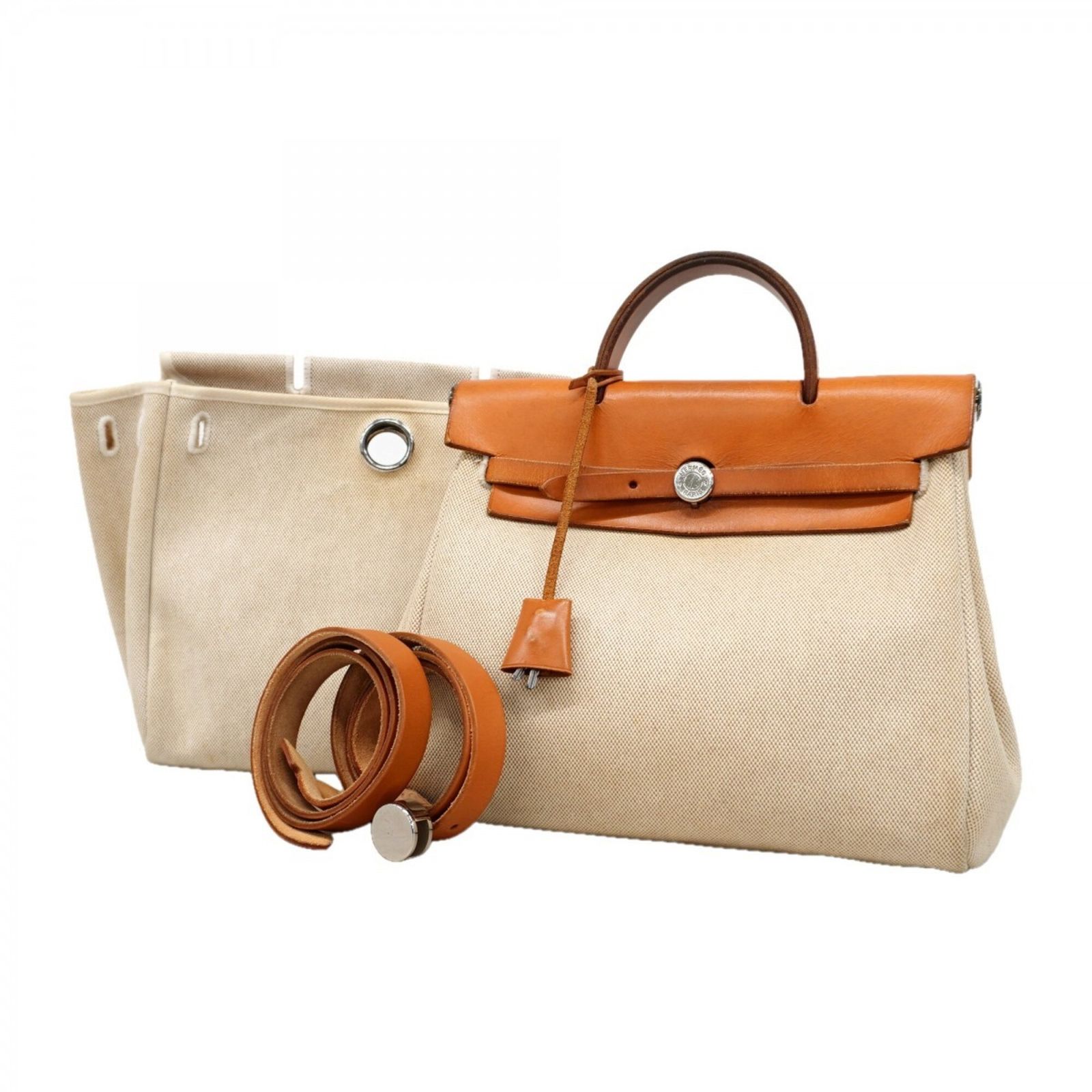 エルメス(Hermes) エルメス リュック・デイパック エールバッグアドPM トワルアッシュ ナチュラル □F刻印レディース