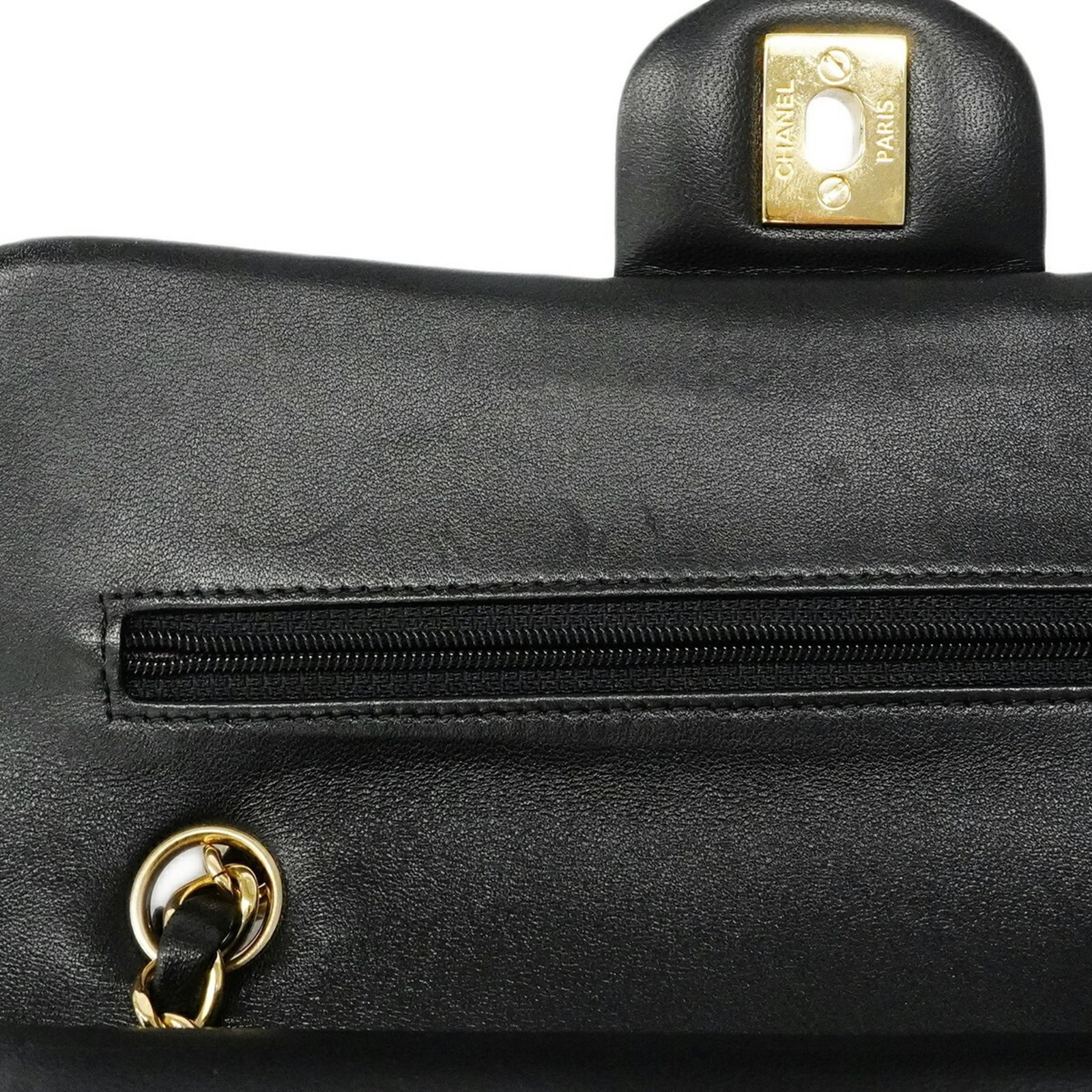 シャネル(Chanel) シャネル ショルダーバッグ マトラッセ Wフラップ Wチェーン ラムスキン ブラック レディース